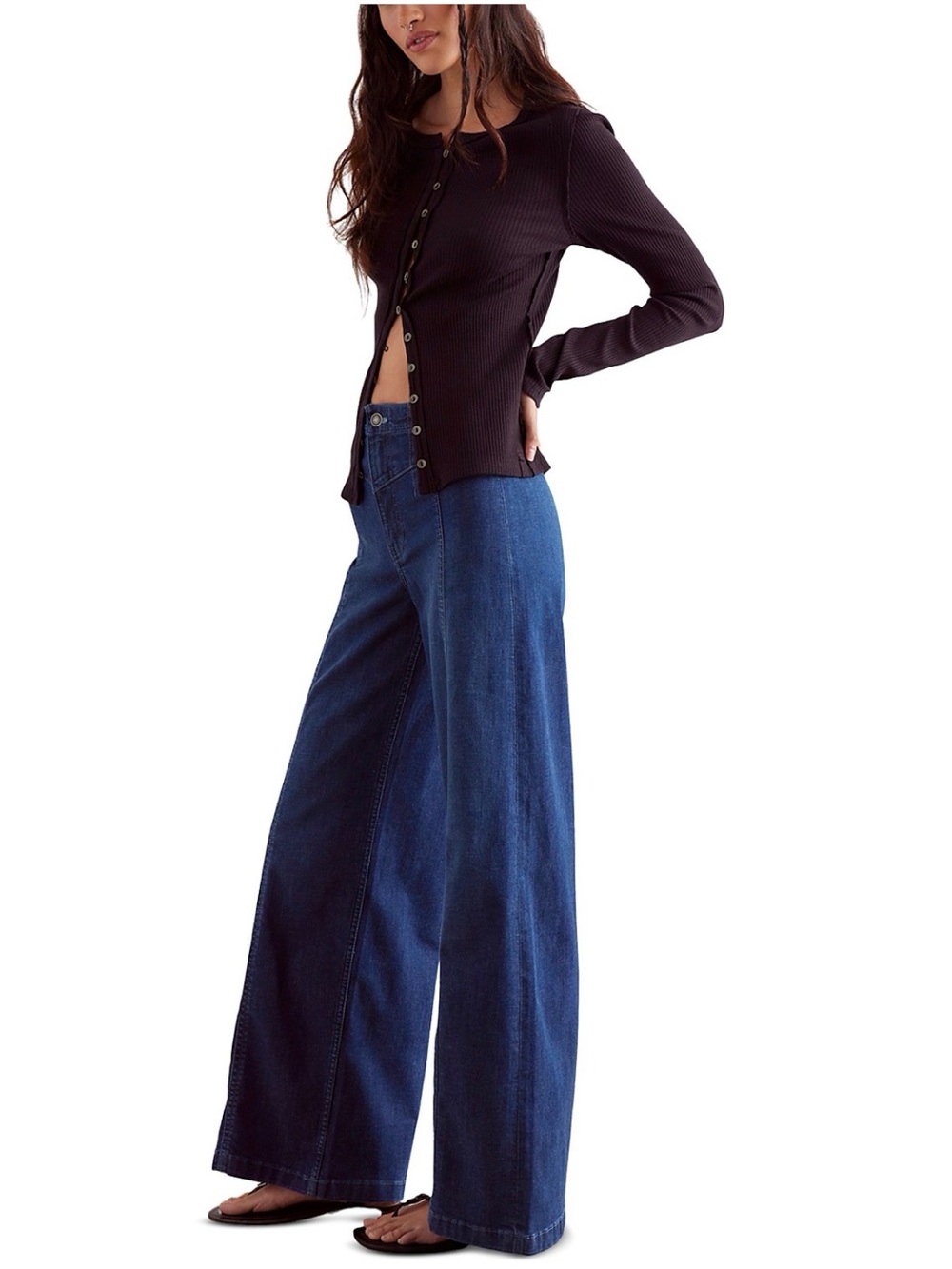 Free People Libre Wide Leg Jeans SIZE 27 - Picture 3 of 14